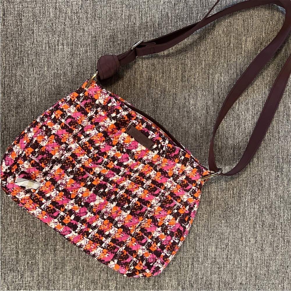 Vera Bradley Pink and Orange Patterned Shoulder Bag
